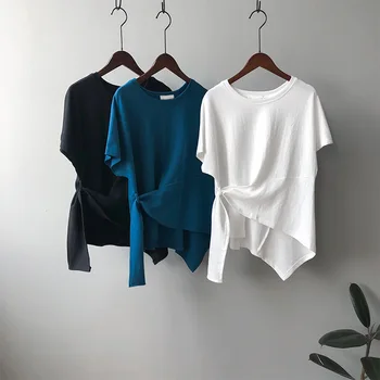 Ženy Oblečenie 2023 Jar a v Lete Nový Módny Top Krátky Rukáv Dizajn Zmysel Čipky Bežné Jednoduché Tuhé T Shirt Ženy